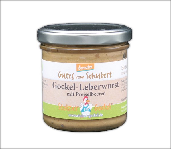 Demeter Gockel Leberwurst mit Preiselbeeren 150g