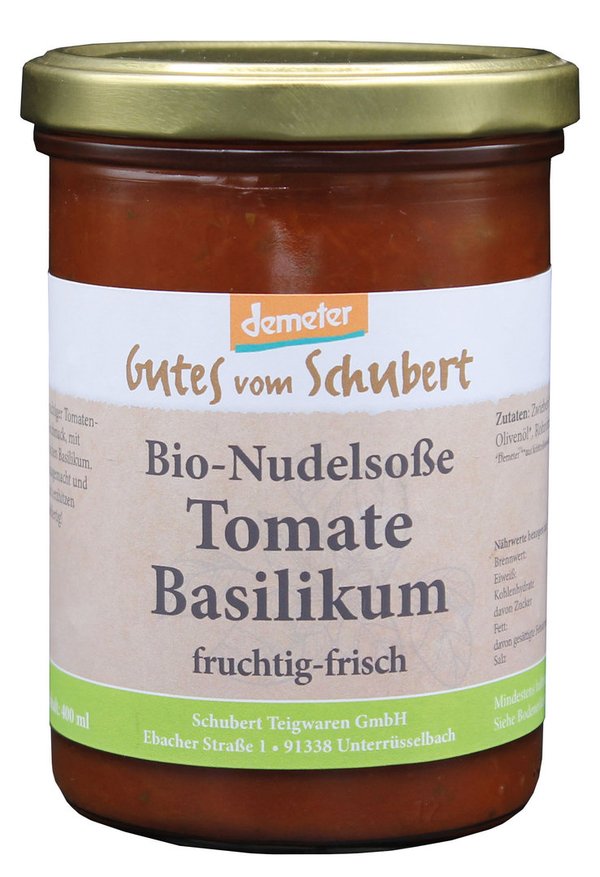 Demeter vegane Nudelsoße Tomate-Basilikum 400ml